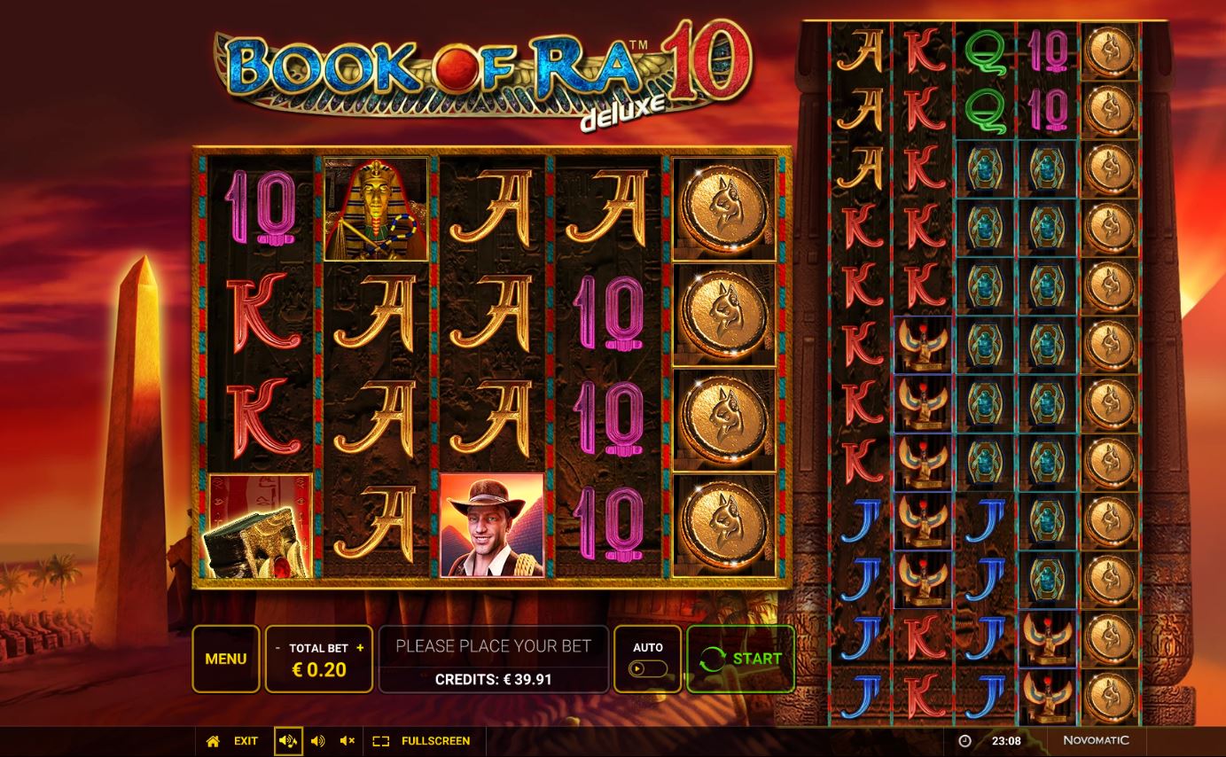 «Book of Ra Deluxe 10» автомат от Новоматик на сайте казино Вулкан
